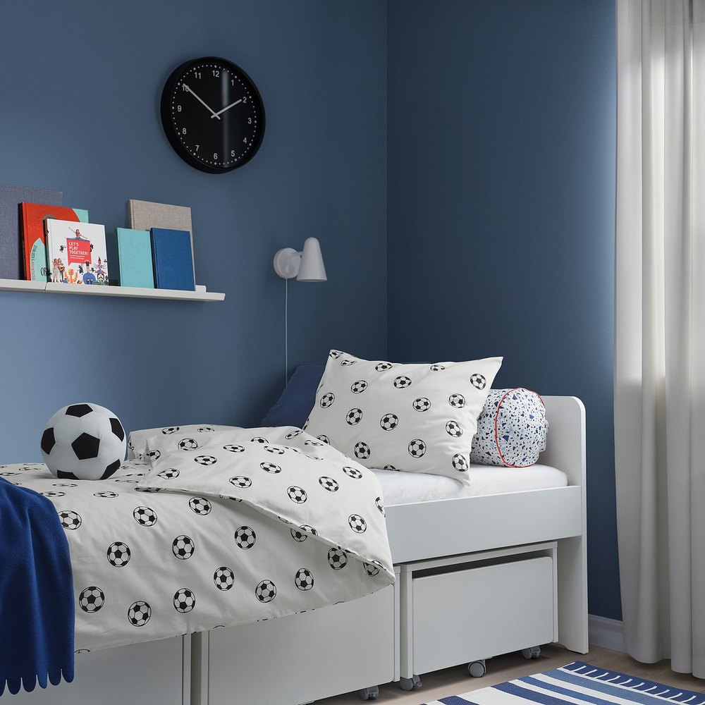 IKEA SPORTSLIG  (ИКЕА СПОРТСЛИГ)  -  Пододеяльник и наволочка - рисунок в мячи 150x200/50x60 см