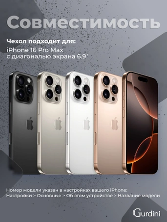 Чехол накладка iPhone 16 Pro Max 6.9" Gurdini Shockproof Case Black