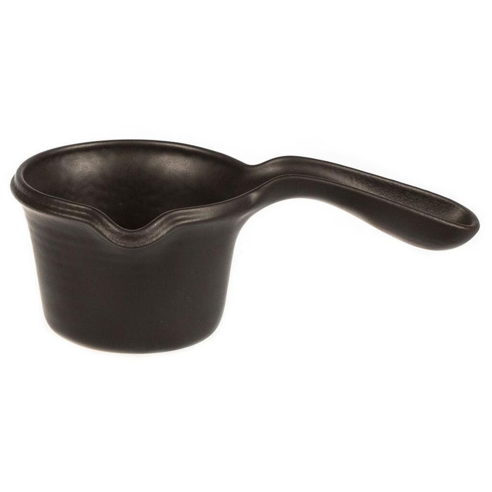 Соусник 100 мл d 7 см h5 см круглый с ручкой фарфор Smooth Black Raw Stellar P.L. Proff Cuisine [6]