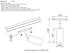 Светильник трековый магнитный Crystal Lux CLT 0.33 003 20W BL TUYA
