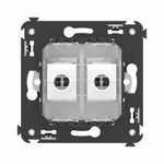 Компьютерная розетка RJ-45 без шторки в стену, кат.6А двойная, "Avanti", "Белое облако"