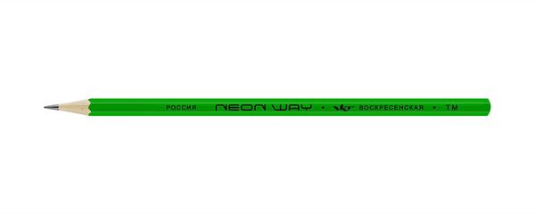 Карандаш чернографитный неоновый заточенный ТМ (HB) 72 шт, Neon way NW04, 1544 зеленый, ВКФ NW04