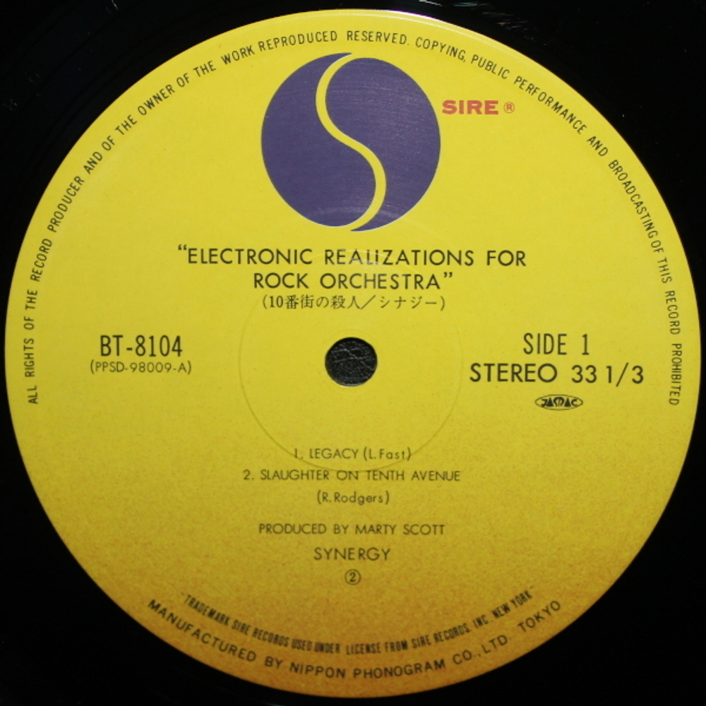 Synergy / Electronic Realizations For Rock Orchestra (LP)