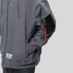 Толстовка Alpha Industries Utility Pocket Full Zip Relaxed Fit Medium Charcoal Heather (Серая)