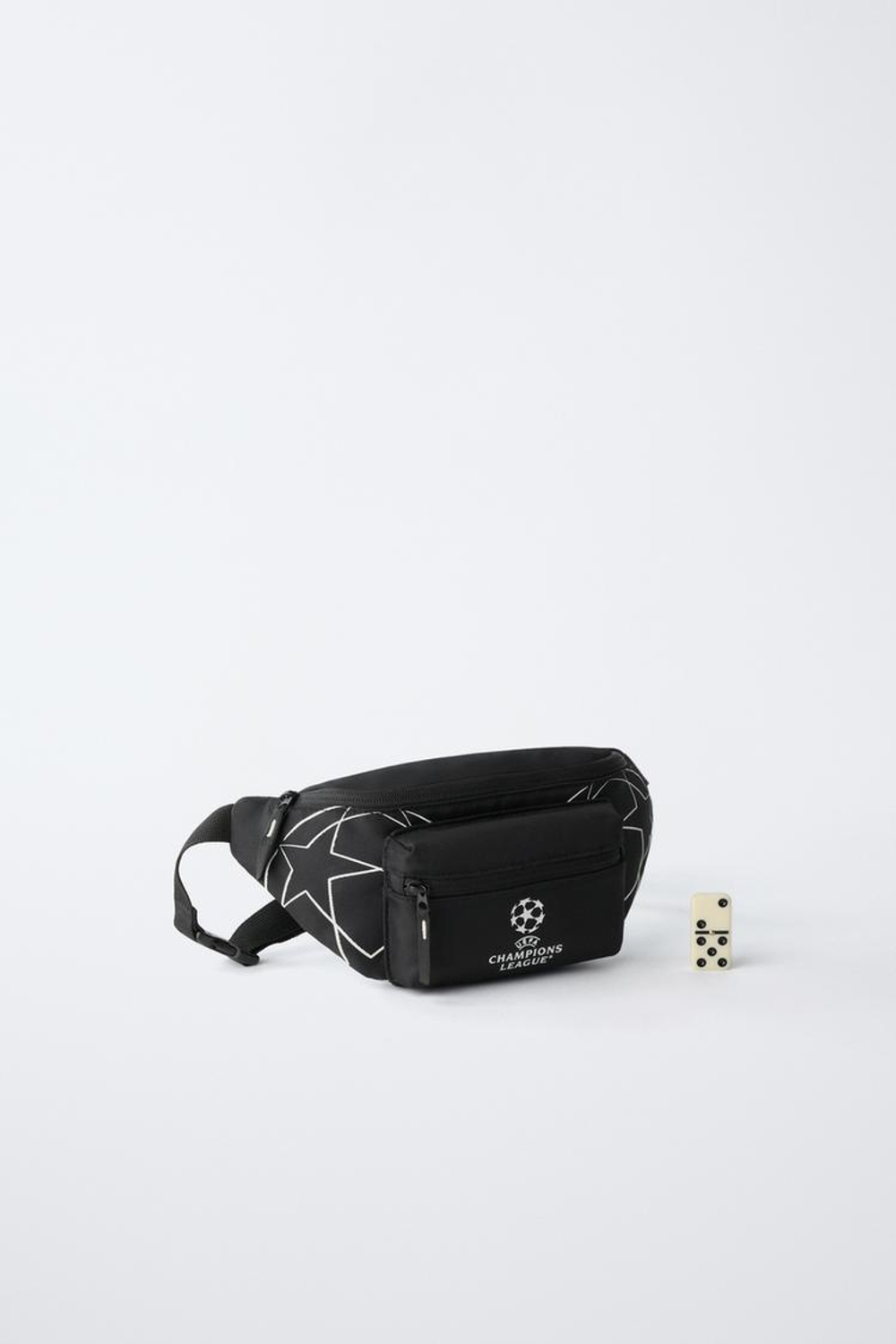 ZARA ПОЯСНАЯ СУМКА UEFA CHAMPIONS LEAGUE ® GLOW IN THE DARK, ЧЕРНЫЙ