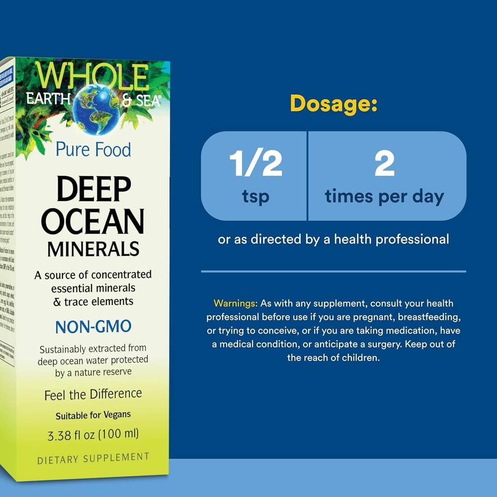 Natural Factors, Whole Earth & Sea, Deep Ocean Minerals, 100 мл (3,38 жидк. унц.)