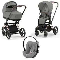 Детская коляска Cybex Priam IV 2 в 1 Mirage Grey + Cloud G i-Size Stone Grey Plus