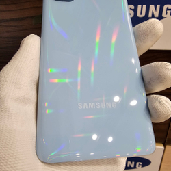 Крышка для Samsung S20 - стеклянная панель "хорошее качество" (голубого цвета)