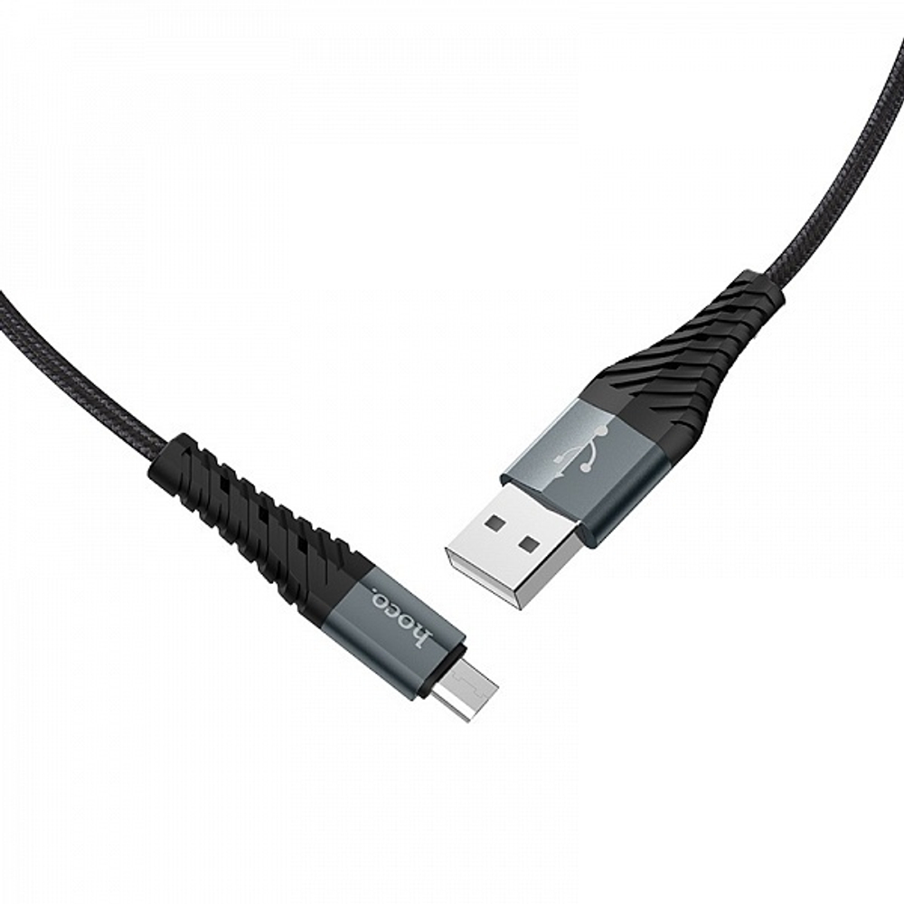 Кабель HOCO X38 USB-microUSB 2.4A 1м Nylon Black
