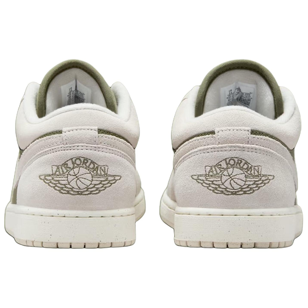 Jordan Air Jordan 1 Cushioning Low top Vintage Basketball Shoes Unisex Olive Green/Sail White