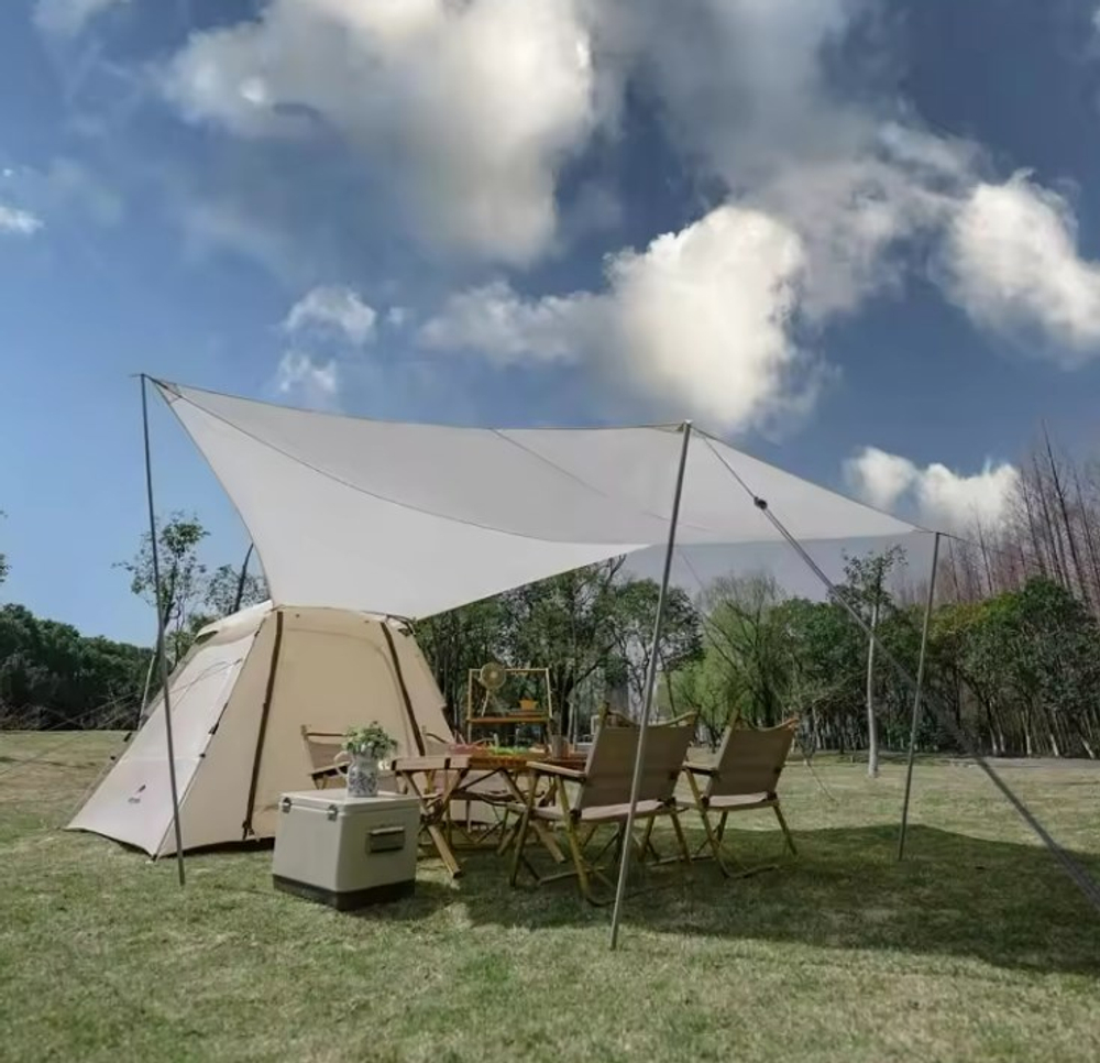 Палатка Naturehike Ango 3-местная, быстросборная, бежевая, со стойками, артикул CNK2300ZP014-3VV