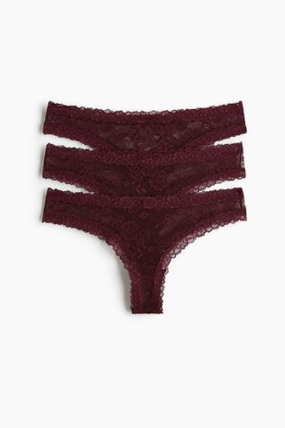 Кружевные трусы Brazilian, 3 шт. - H&M