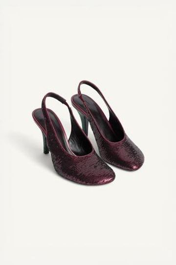 ZARA ТУФЛИ С ОТКРЫТЫМ ЗАДНИКОМ - LIMITED EDITION, БОРДОВО-КРАСНЫЙ