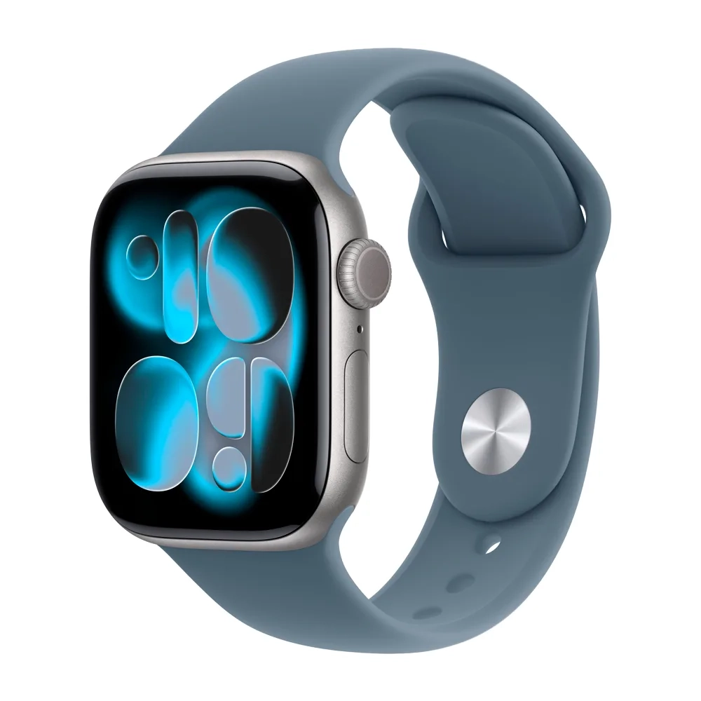 Умные часы Apple Watch Series 11 GPS, 42mm, Space Gray Aluminium Case with Anchor Blue Sport Band, M/L