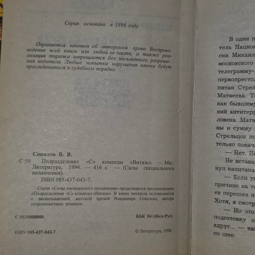 Книга "Подразделение "С" команды "Витязь""
