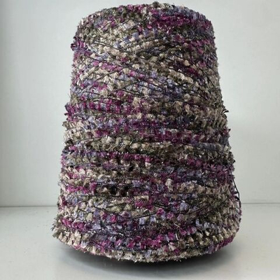 LUCIDO - Missoni; вискоза, люрекс, п/а ; 750м/100гр; Фактурные мягкие кисточки; Переход цветов хаки, тауп, фуксия, лаванда