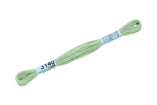 Мулине Gamma 100% хлопок, цв.3140 бл.зеленый, 24 мотка по 8 метров