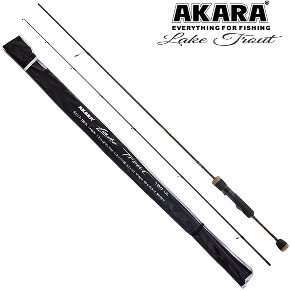 Спиннинг штекерный угольный 2 колена Akara Lake Trout UL (1-8) 1,98 м