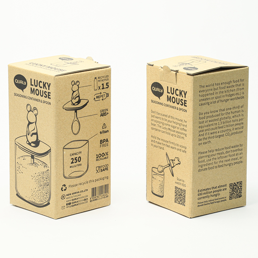 Банка для сыпучих продуктов lucky mouse seasoning с ложкой, 250 мл