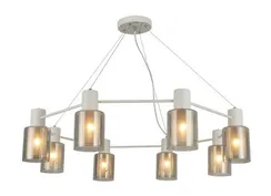 Люстра подвесная Rilon 74705/8 WHITE+CHROME, 8×40 Вт, хромированная и белая