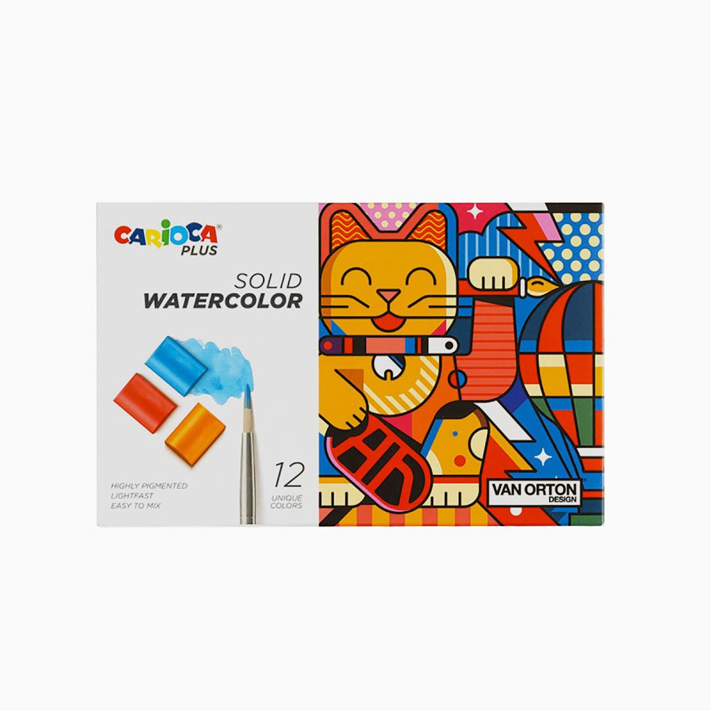Краска акварель в кюветах 12 цв, Carioca Plus 45210