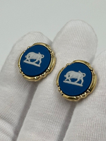 Запонки «Бык» Wedgwood синие