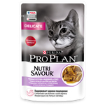 Паучи PRO PLAN DELICATE DIGESTION для взрослых кошек с чувствительным пищеварением индейка в соусе 85г x 26 шт