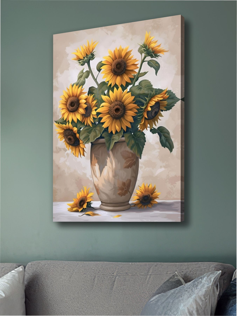 Картина Цветы у окна для интерьера 50x70см 1шт.
