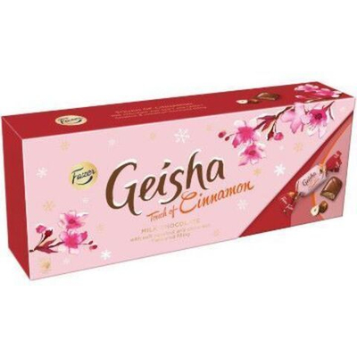 Конфеты из молочного шоколад Fazer Geisha с начинкой из тертого ореха со вкусом корицы 270 г (Из Финляндии)