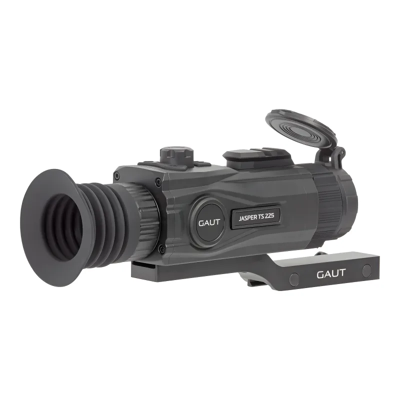 Прицел тепловизионный Gaut Jasper TS 225 256х192 AI 320x240 D25 - вид сзади справа, наглазник и крышка объектива