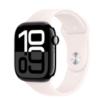 Умные часы Apple Watch Series 10 GPS, 46mm, Jet Black Aluminium Case with Sport Band S/M, Light Blush (Черный)