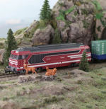 Локомотив Тепловоз HO BB Diesel Locomotive для HanFly Metal Model Train, металлические колеса, 1 поезд - HF67000-RED , полностью совместим c HO 1:87 , Возрастные ограничения от 14+