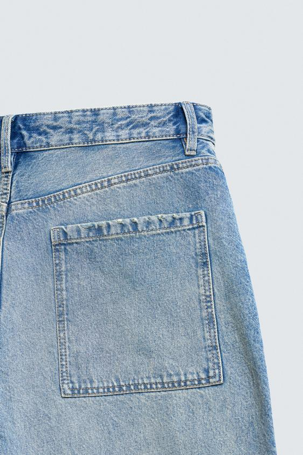 ZARA ДЖИНСЫ TAPERED WIDE FIT, СИНИЙ