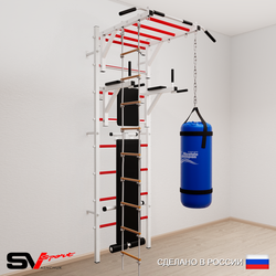 Шведская стенка Sv Sport 5521 (Турник рукоход/Брусья/Скамья/Лестница/Цепь/Мешок 15кг)