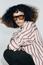 РУБАШКА В ПОЛОСКУ С РУКАВАМИ 3/4 — ZARA
