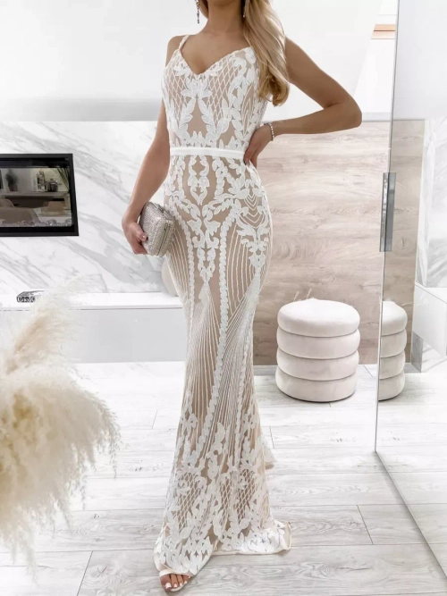 белое макси платье + plus size