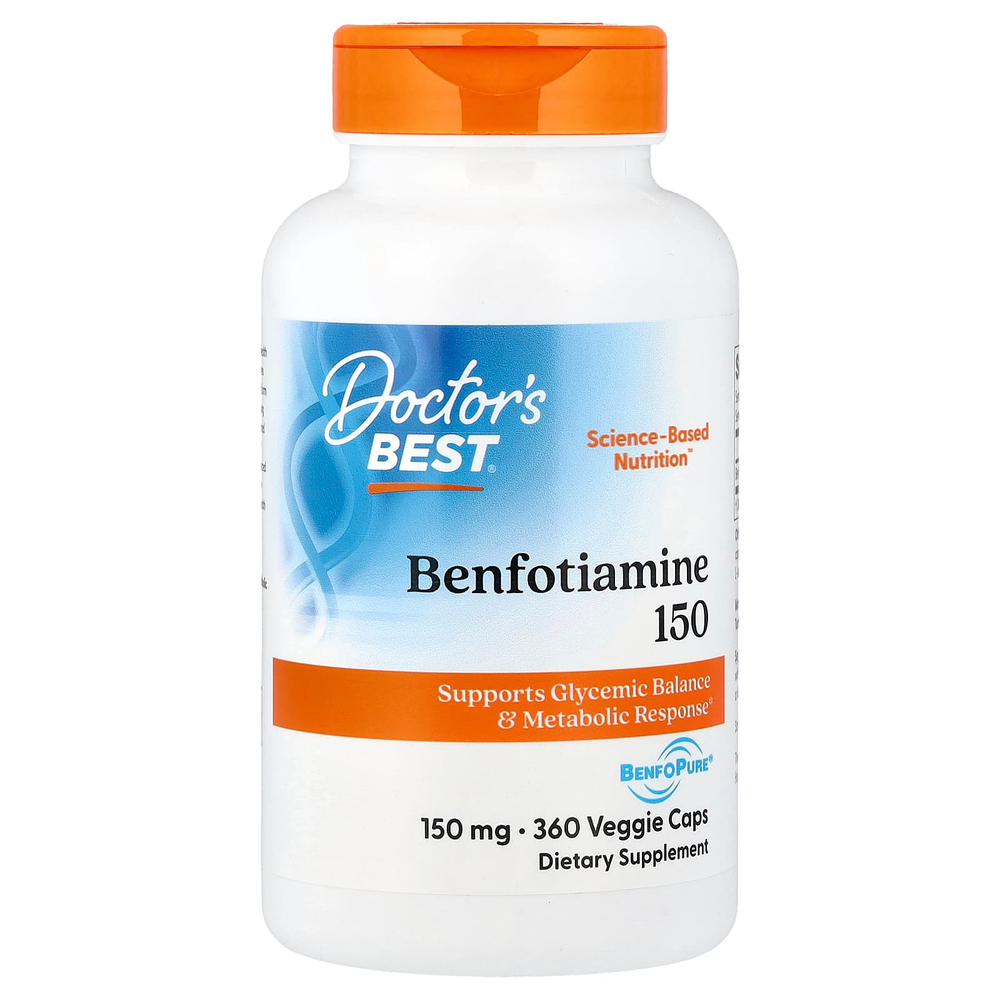 Doctor's Best, бенфотиамин с BenfoPure®, 150 мг, 360 растительных капсул
