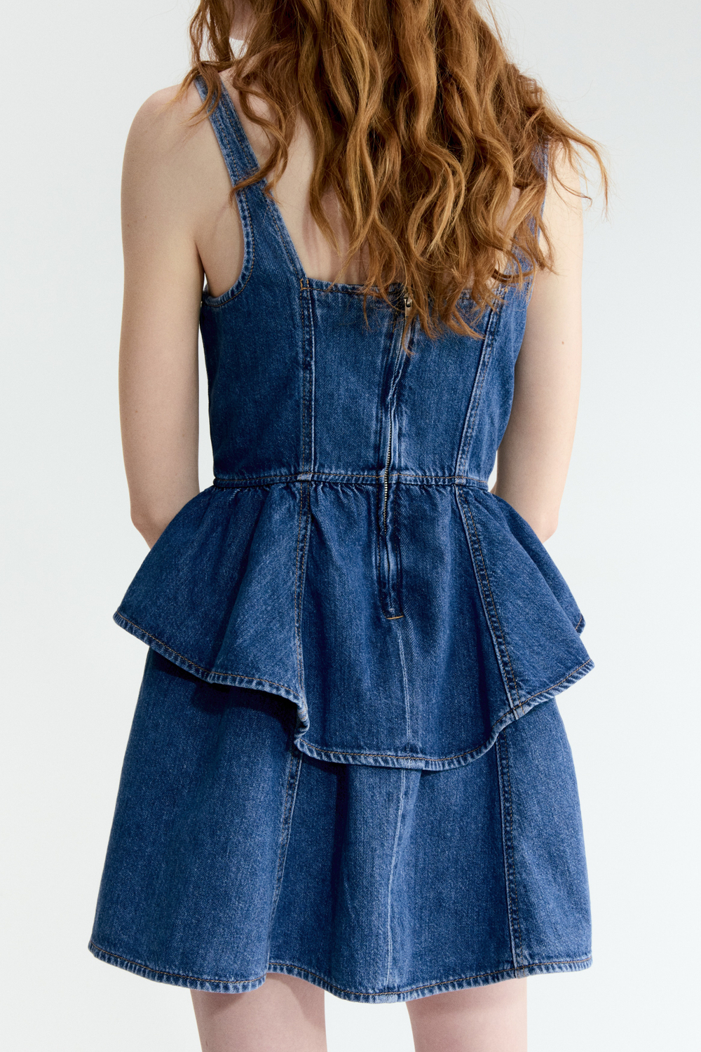 Джинсовое платье с юбкой клёш — Синий деним — H&M 1322249