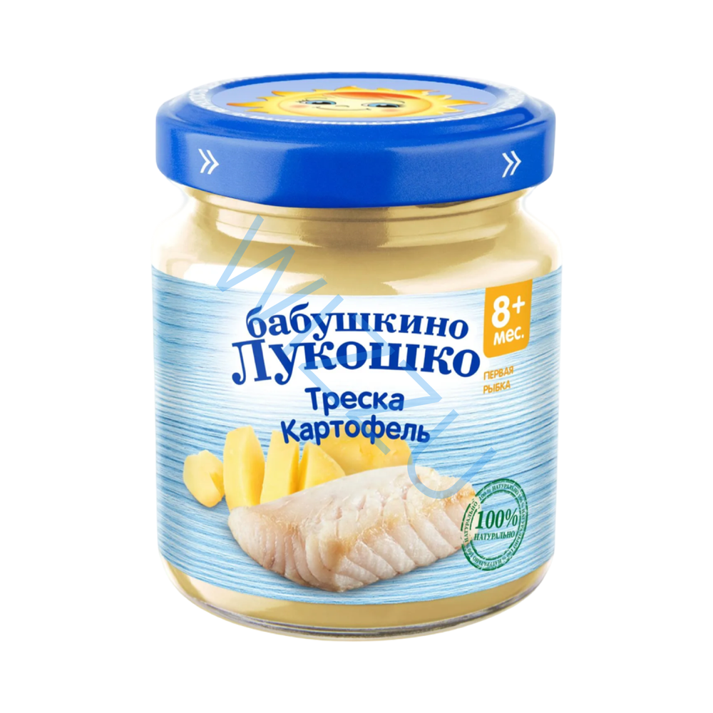 Пюре рыбоовощное Бабушкино Лукошко Треска с картофелем, 100 г