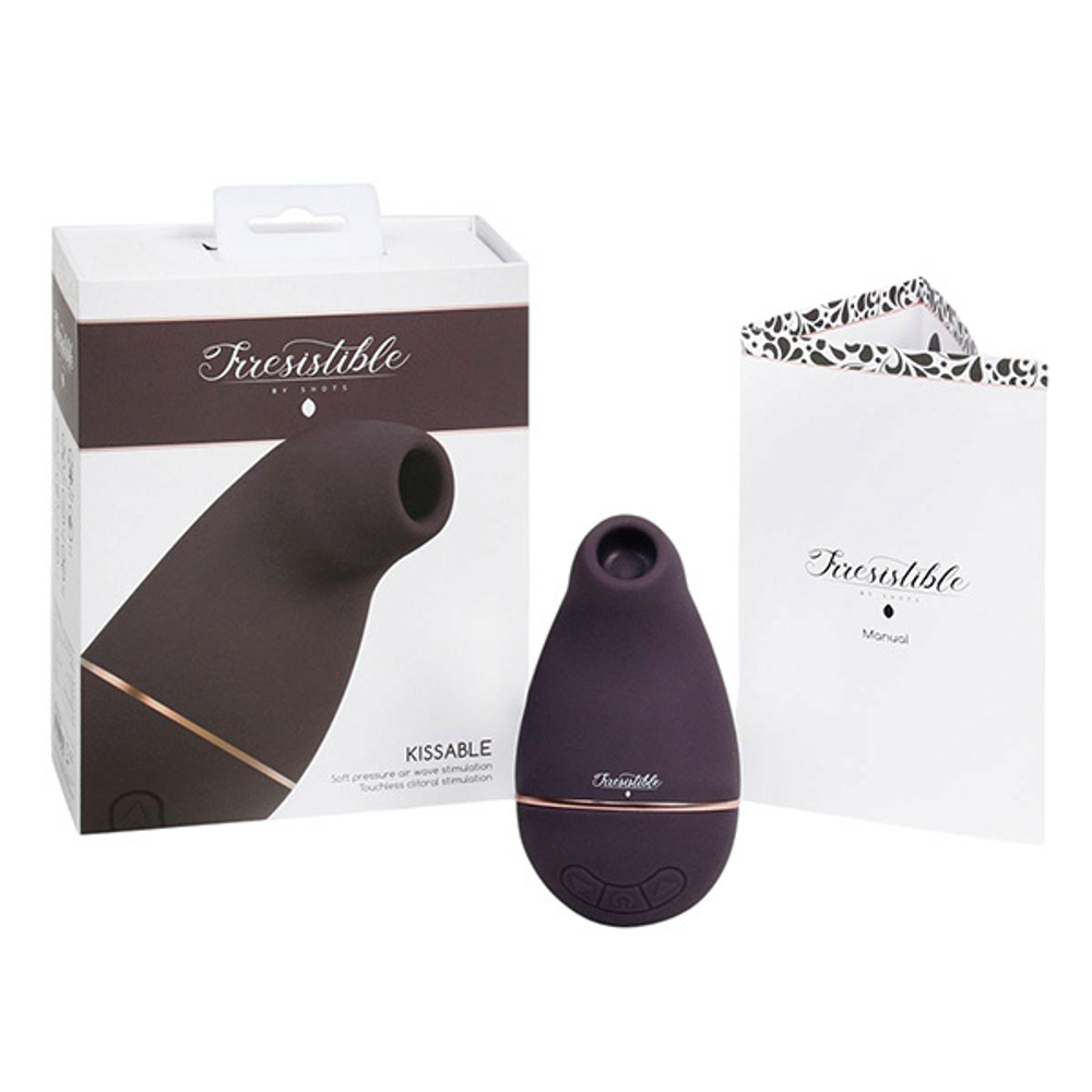 Фиолетовый вакуум-волновой клиторальный стимулятор Irresistible Kissable Purple IRR002PUR
