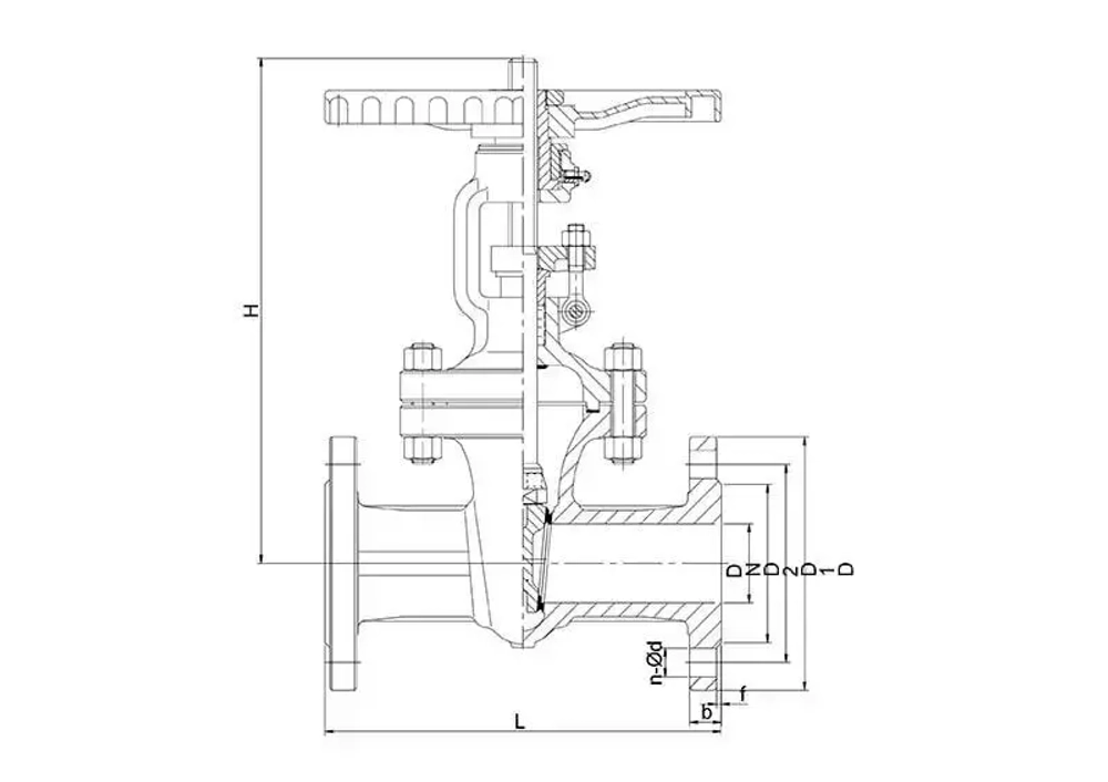 Задвижка стальная TL441 DN 100 (Ру16 фл/фл со штурвалом 350С), TAFLINE