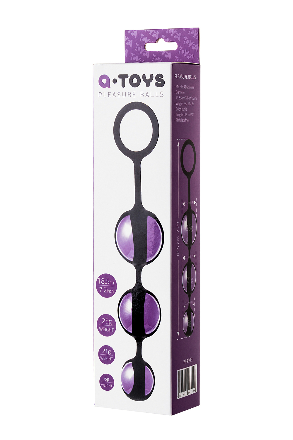 Вагинальные шарики A-Toys фиолетовые 18,5 см