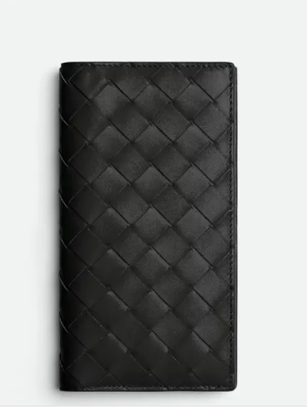 Бумажник Bottega Veneta Intrecciato черный