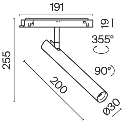 Трековый светильник Technical TR141-2-6W3K-M-B