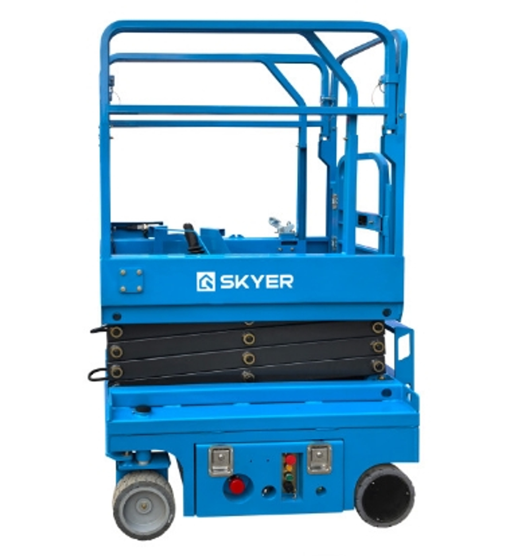 Самоходный ножничный подъемник с выдвижной платформой (узкая база) SKYER PL0524
