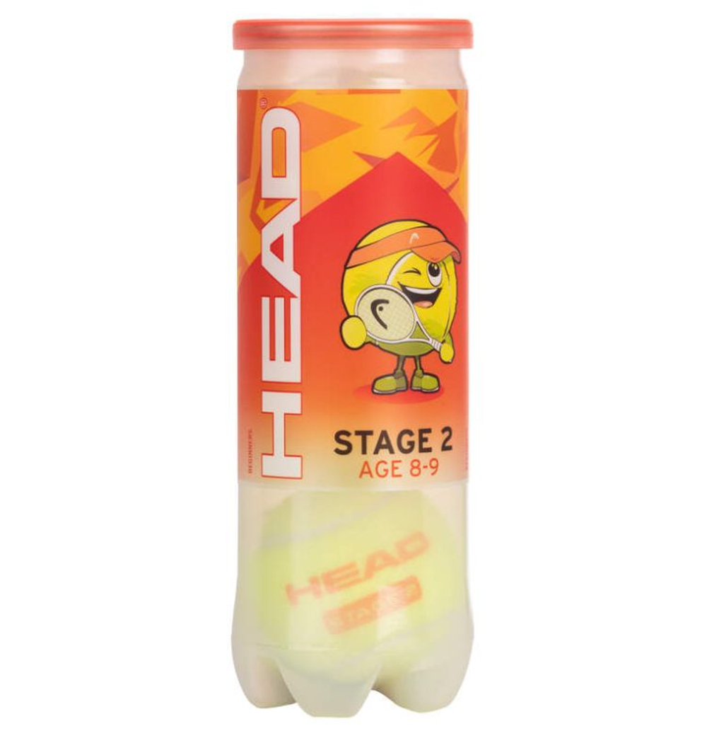 Juniorskie pilki tenisowe Head Stage 2 Orange 3B