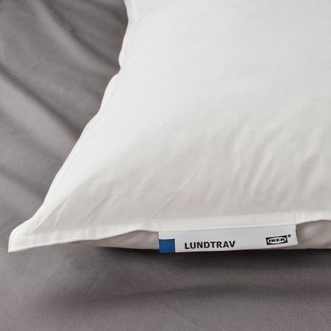 Подушка высокая IKEA LUNDTRAV (ЛУНДТРАВ), Белый, 50х80 см