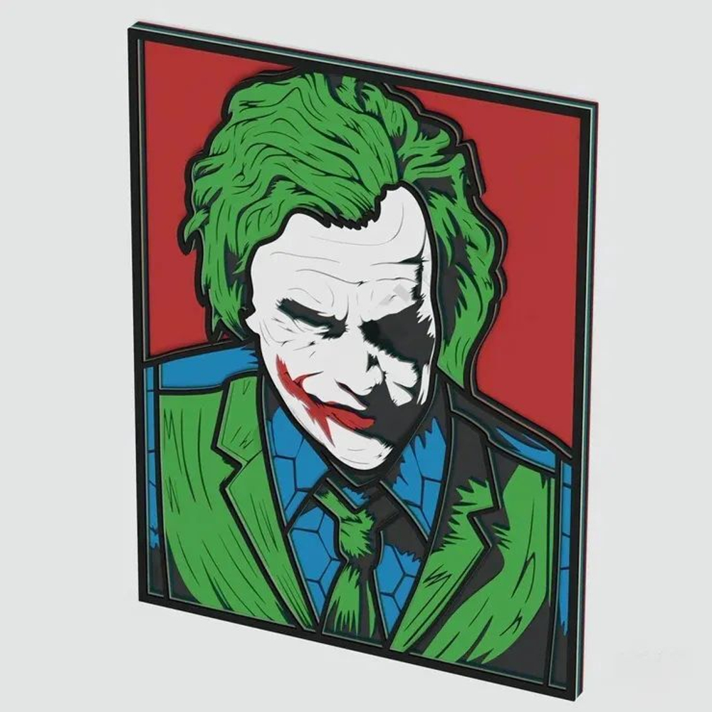 3D Картина по номерам из дерева Джокер (Хит Леджер), 23x30 см