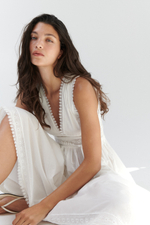 Хлопковое платье с лентой пико - H&M