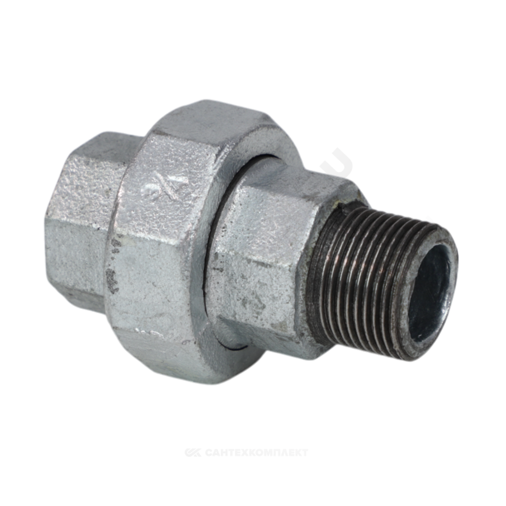 Соединитель прямой американка чугун оц Ду 32 (1 1/4") ВР/НР Fittex PLUS